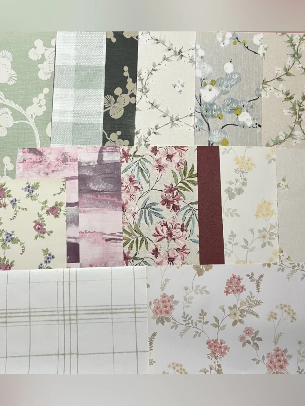 14 Assorted Wallpaper Sample Sheets Floral Vines Botanical Pack Arts & Crafts